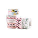 땡큐스티커 2.5x7.6cm 120매입 5개 (디자인랜덤) 선물포장용 답례품용 스티커 : 조디스토어