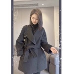 여성 봄 패션 루즈핏 모직 코트 모직 재킷 캐주얼룩 ACC0123Pw1 : 유한회사 위수노무역