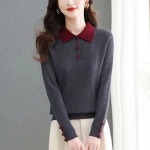 여성 봄 패션 긴소매 니트 티셔츠 니트 스웨터 캐주얼룩 ACC0123Pf10 : 유한회사 위수노무역