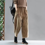 여성용 신상 코듀로이 팬츠 캐주얼 가을 겨울 루즈핏 하이웨스트 와이드 바지 ACC0123Pg9 : 유한회사 위수노무역