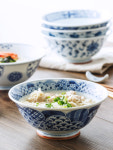 라멘 차슈 덮밥 대접 왜식기 죽그릇 손목 초밥 국밥, 식당 수입 그릇 A1 플라워 에반리 볼 7.5인치 : 드하고판매자005