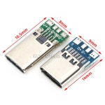 10pcs USB 3 1 Type C 커넥터 12 24 핀 Female/Male 소켓 리셉터클 어댑터 솔더 와이어 및 케이블 24 핀 지원 PCB 보드 : 글로브플라이