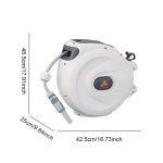 개폐식 정원 호스 릴, 자동 호스 릴, 180 도 회전 브래킷, 텔레스코픽 워터 호스 릴, 정원 급수용, 65 피트 : 라벤더코어