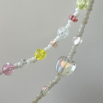 오로라 하트 크랙볼 비즈스트랩 Aurora Heart Crackball Beads Strap : bizzysama 비찌사마