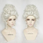 Marie Antoinette 코스프레 가발 공주 중형 곱슬 내열성 합성 머리 + 모자 : 하루통상