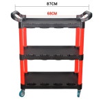 카센터 작업대 미용 도구 세차 다기능 두꺼운 3 층 트롤리 수건 걸이 플라스틱 모바일 보관 자동차 3층 B 도구카트(버킷없음) 1개... 