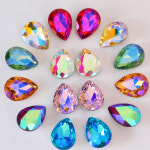 주얼리 제작용 물방울 포인트백 라인석 유리 크리스탈 배 모양 멋진 돌 AB 색상 13x18mm 20 개 H0092 : 난쟁이16