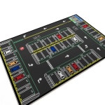 자동차 주차장 매트 교통 공간 도로 현장 도시 교통놀이 등산 레이싱 장면 주차장매트 아동감성카펫-방방뛰기01 40x60CM 크리스털벨벳 : 비... 