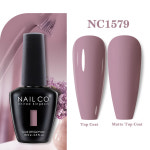 NAILCO 그린 시리즈 다크 컬러 젤 네일 광택제 베이스 매트 탑 코트 매니큐어 흡수 UV LED 아트 하이브리드 지속 15ml : 난쟁이16