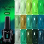 NAILCO 그린 시리즈 다크 컬러 젤 네일 광택제 베이스 매트 탑 코트 매니큐어 흡수 UV LED 아트 하이브리드 지속 15ml : 난쟁이16