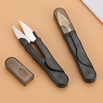 자수 스레드 1PC 스틸 재봉 도구 스테인레스 가정용 가위 클리퍼 U자형 커터 DIY black : 귤맛좋네