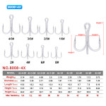 10 고탄소강 후크 주석 고강도 매트 4X 낚시 매우 해수 트레블 날카로운 Size 8 10pcs : 귤맛좋네