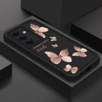골드 나비 소프트 TPU 케이스, 삼성 갤럭시 A55 A54 A15 A14 A16 A35 A53 A25 5G S25 S24 S23 S22 울트라 플러스 FE 휴대폰 커버... 