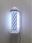 미용실 싸인볼 사인볼 원통형 빈티지 엔틱램프 LED 바버샵 49cm 회전 벽걸이 10 블랙케이스+펀칭체크수정 표준 규격 : 트러스트페리 글로벌3