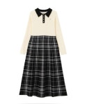 JILL by JILL STUART 폴로 셔츠 스위치 체크 니트 드레스 4컬러 : 쿠마아