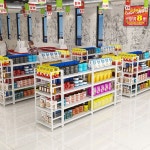 카미르 매장 끝단 앵글 마트 약국 단면 디스플레이 업소 목재 양면 편의점진열대 630mm 1 단자대 길이 60x깊이 30x높이 130 : 바이베아