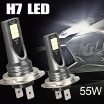 호환 브라이트 자동차 헤드라이트 전구 키트 안개등 악세사리 H7 LED 캔버스 화이트 2 개 : 코랑옐로