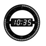LED 무선 벽시계 전자 벽걸이 엔틱 원형 우드 장식품 충전식 개업 양면 특이한 : MJSHOP002