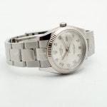 롤렉스 오이스터퍼페츄얼 데이트 115234G 스틸 34 미듐 여자 공용 시계 다이아 2018년 보증서 : 로지워치