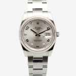 롤렉스 오이스터퍼페츄얼 데이트 115234G 스틸 34 미듐 여자 공용 시계 다이아 2018년 보증서 : 로지워치