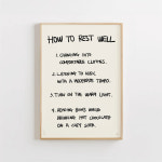 HOW TO REST WELL 인테리어 포스터 레터링 카페 매장 거실 스튜디오 액자 선물 : 데일리포스터
