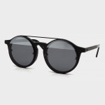 선데이썸웨어 MATAHARI 블랙 블랙미러듀얼렌즈 동그라미 뿔테 선글라스 : 길쭉씨안경