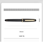 Jinhao X350 만년필, 우아한 블랙 골드 클립, 고급 중간 펜촉, 서명 쓰기, 사무실 비즈니스 스쿨 F7345 : 시시market