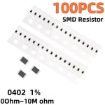 0402 SMD 저항기 0R 10M 10 22 100 150 220 330 ohm 1K 2K 7K 10K 100K 1R 10R 100R 150R 220R 330R 1M 100 : 넥스트레벨샵