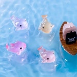 귀여운 장식 발광 돌고래 조경 시뮬레이션, 실물 같은 송진 돌고래 피규어, 다채로운 미니 돌고래 장식 어항 : 미스트릴