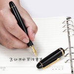 Jinhao X350 만년필, 우아한 블랙 골드 클립, 고급 중간 펜촉, 서명 쓰기, 사무실 비즈니스 스쿨 F7345 : 시시market