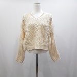 빈티지 브이넥 꽈배기 루즈핏 케이블 털 니트 티셔츠 여F H1035 : 빈티지슈