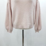 빈티지 입술넥 페미닌 루즈핏 숏 털 울 니트 티셔츠 여S H1037 : 빈티지슈