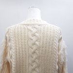 빈티지 브이넥 꽈배기 루즈핏 케이블 털 니트 티셔츠 여F H1035 : 빈티지슈