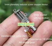 모든 금속 스크류 슬라이드 스테퍼 모터 정밀 5mm 감속 리프트 푸시로드 모터 : GLOBAL FLY