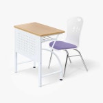 W600 화이트메카 철재치마 선반형 교습소 공부방 학교 학원책상 S0730 : 하이솔로몬가구