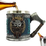 차 고딕 컵 스타일 바이킹 머그잔 바 맥주 커피 대용량 마시는 Mug 450ml : YB리스토어