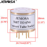 1pc 5687 상단, , 6n2, 6n6, hifi, 어댑터 튜브 변환 튜브, 9핀 어댑터, 소켓 e88cc, 6922, : 퍼니어스