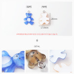 [C0153] 반투명 테디베어 곰돌이 반구 펜던트 곰 키링 열쇠고리 재료 : 루아앤로니