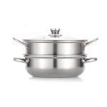 다용도 스텐 찜냄비 2단 인덕션 전골냄비 만두 찜기 : 편백세상