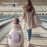 KO-KU 걷는 여행 가방, 아기 신들을 앉힐 수 있는 어린이 여행 가방, 아기와 2 인 1 22L 트롤리 케이스, 매직 에그 : 라이트코