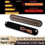 호환100LED 흐르는 일반 트럭 조명, 후면 백업 역방향 테일 스톱 턴 클리어런스 라이트, 12V-30V DRL 주간 주행 신호 : 미니뿡뿡