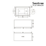 씨트리 ST-NA6075-SEAT 의자있는 이동식 욕조 프리스탠딩 950x750x600 : 모두바스