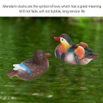 플로팅 만다린  조각상 송진 귀여운  야외 정원 연못용 2 개 : 유스공구