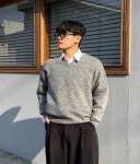 에어울 브이넥 니트 : 바오스