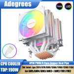 쿨러 쿨링팬 인텔 LGA 1700 1200 1150 1151 1155 2011 X79 X99 1366 AM5 AM4 용 CPU 에어 4 핀 PWM PC 프로세서 타워 6 히트 파이... 