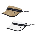 RB7 2종컬러 레터링 쉬폰리본썬캡 여성바이저선캡 냉감쿨링모자 골프 캐주얼 라운딩필드용 : GL글로리아