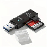 2 In 1 3.0 마이크로 SD TF 카드 리더기 고속 데이터 전송 최대 5Gbps 호환성 PC 노트북 카메라용 다중 USB 2.0 Black : 해피글로