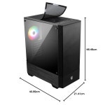 MSI 미드 타워 게이밍 PC 케이스 블랙 120mm ARGB 팬 USB 3.2세대 1형 타입-A 강화 유리 패널 마그네틱 먼지 필터 ATX m-ATX MAG FORGE... 