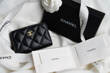 샤넬 클래식 카드지갑 지퍼돌이 캐비어 블랙 금장 A0216 : 일방통행온라인스토어