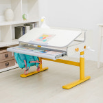 루나랩키즈 어린이 초등학생 바른자세 책상 옐로덕, 초등 학생 공부 높이 각도 조절 : 루나랩 키즈